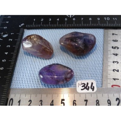 Ametrine Bolivie Q Extra Lot de 3 Pierres Roulées 60g | Minéraux Paubrasil
