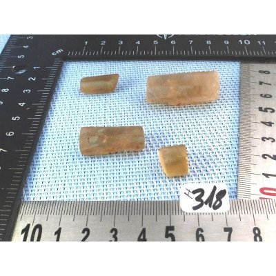 Citrine Lot de 4 Batonnets Bruts 22gr50 | Minéraux Paubrasil
