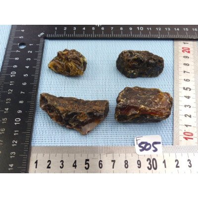 Ambre Bleu de Sumatra Lot de 4 Morceaux Bruts 54g | Minéraux Paubrasil