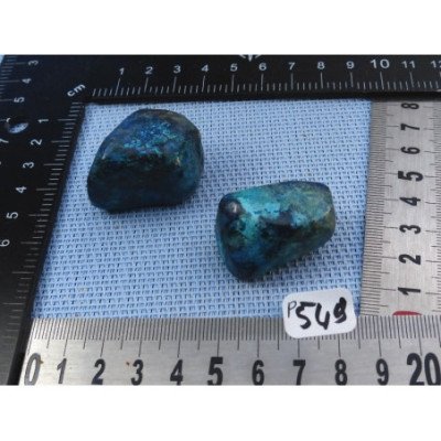 Shattuckite Congo Q Extra Lot de 2 Pierres Roulées 60g | Minéraux Paubrasil