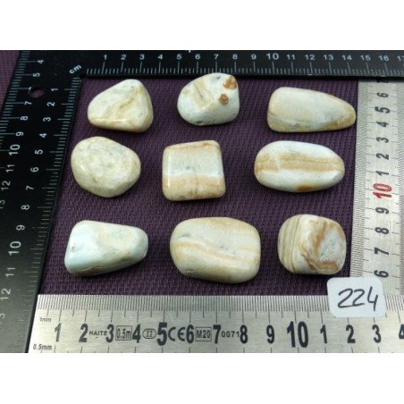 Aragonite Bleue du Pakistan Pierre Semi Roulée à l unité de | Minéraux Paubrasil