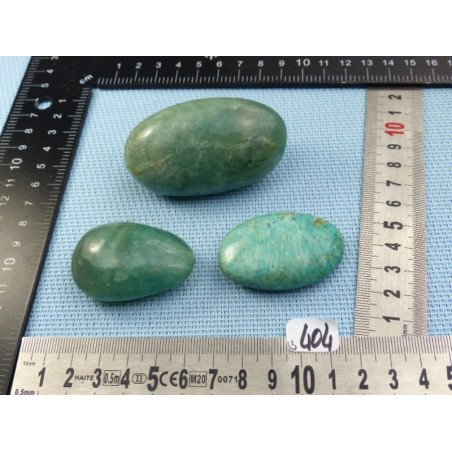 Amazonite Lot de 3 Galets Polis 169g | Minéraux Paubrasil