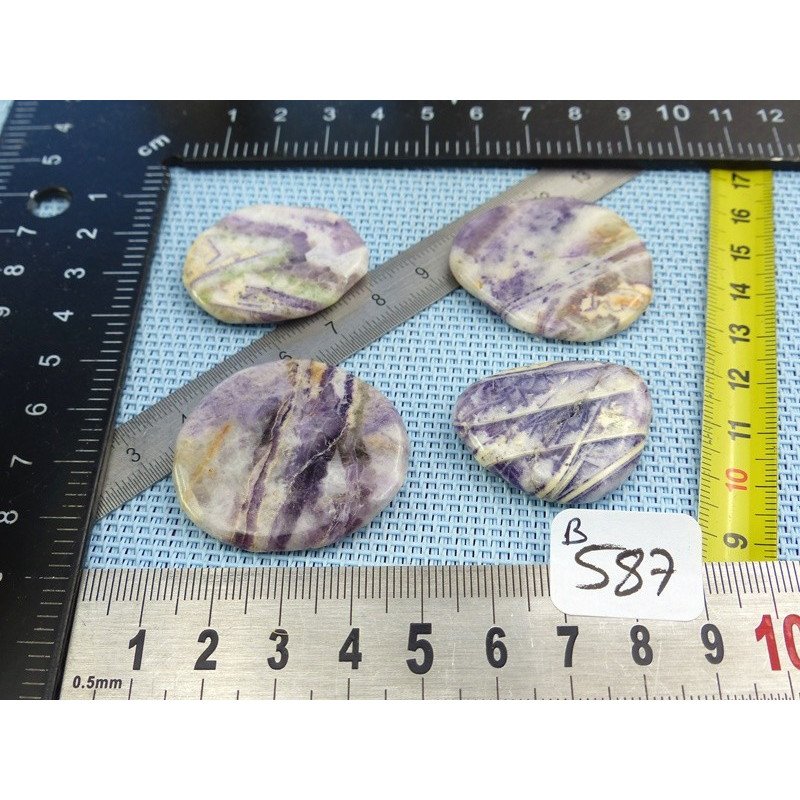 Charoite de Chine Lot de 4 Pierres Plates Fines 41g | Minéraux Paubrasil