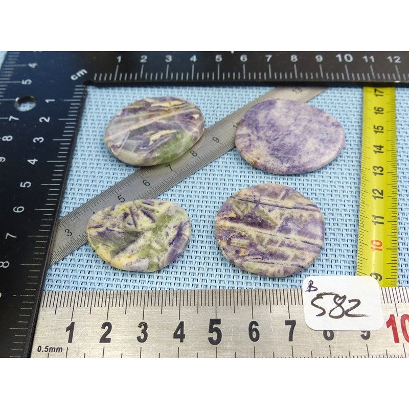 Charoite de Chine Lot de 4 Pierres Plates Fines 35g | Minéraux Paubrasil