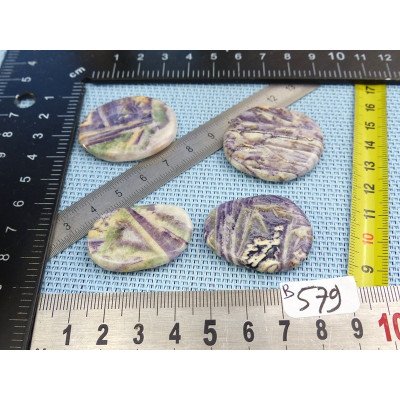 Charoite de Chine Lot de 4 Pierres Plates Fines 37g | Minéraux Paubrasil