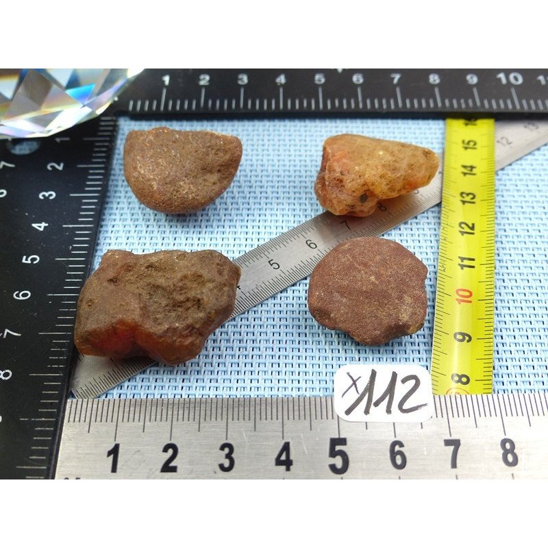 Cornaline Lot de 4 Pierres Brutes 50g | Minéraux Paubrasil