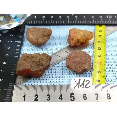 Cornaline Lot de 4 Pierres Brutes 50g | Minéraux Paubrasil