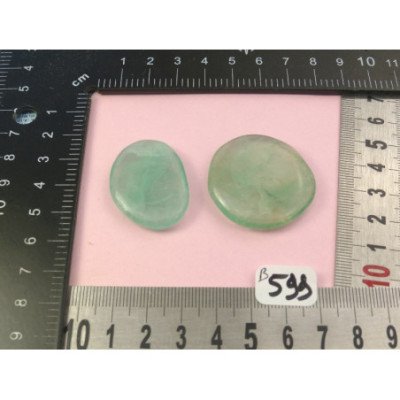 Fluorite Verte Q Extra Lot de 2 Pierres Plates Mini 27g | Minéraux Paubrasil
