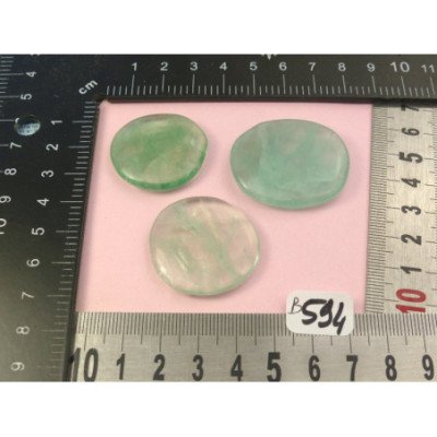 Fluorite Verte Q Extra Lot de 3 Pierres Plates Mini 37gr50 | Minéraux Paubrasil