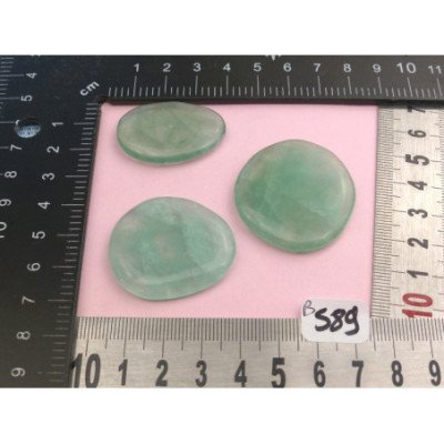 Fluorite Verte Q Extra Lot de 3 Pierres Plates Mini 40g | Minéraux Paubrasil