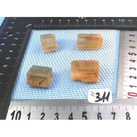 Citrine Lot de 4 Batonnets Bruts 34g | Minéraux Paubrasil