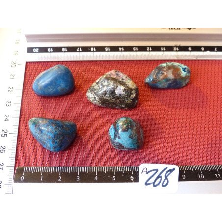 Shattuckite Congo Lot de 5 Pierres Roulées 69g | Minéraux Paubrasil