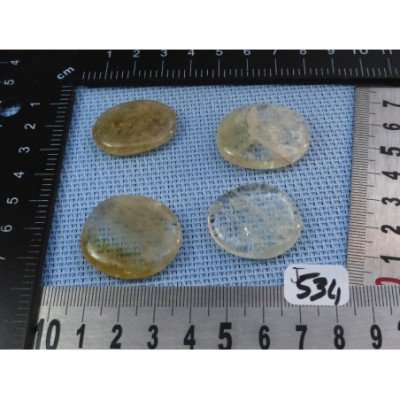 Citrine Naturelle Lot de 4 Pierres Plates Mini 30gr50 | Minéraux Paubrasil