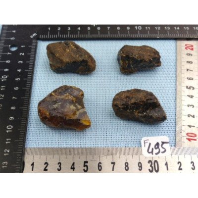Ambre Bleu de Sumatra Lot de 4 Morceaux Bruts 60g | Minéraux Paubrasil