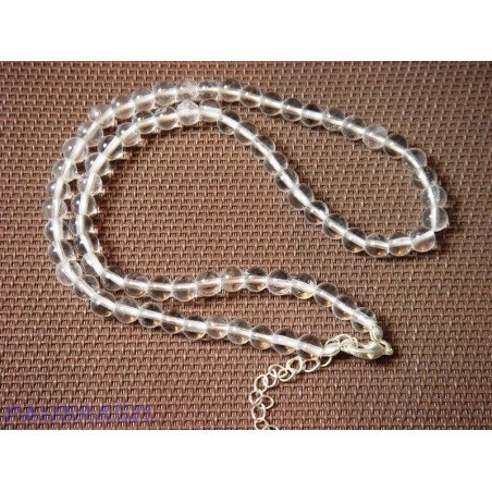 Collier Cristal de Roche Q Extra 42cm en perles de 6mm