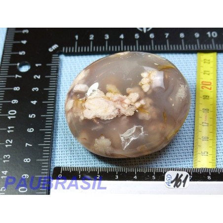 Agate Naturelle dite Fleur de Madagascar en galet poli 213g