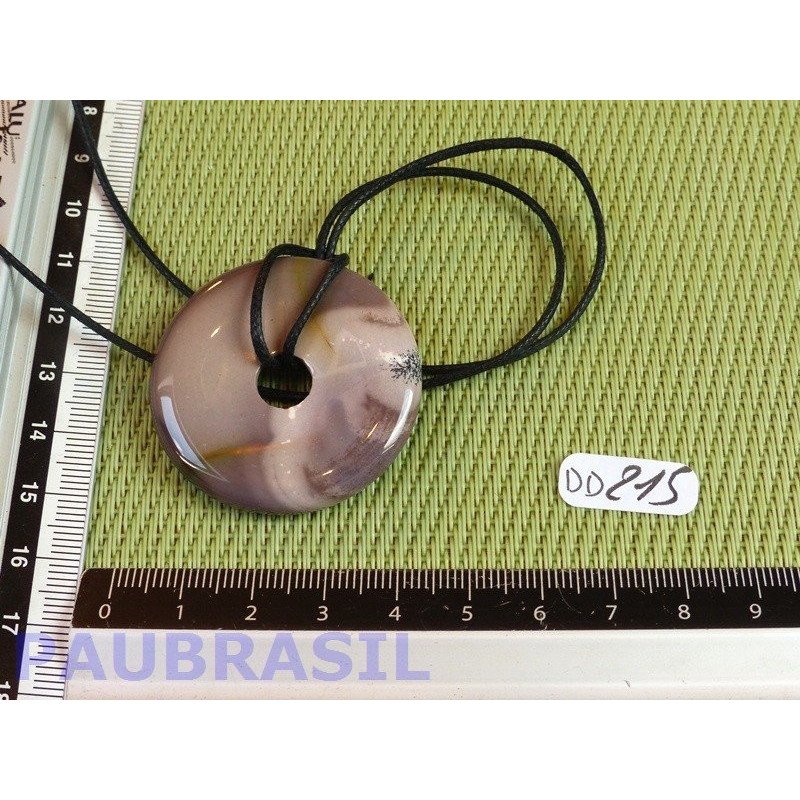Pi Donut pendentif en Jaspe Mokaïte de 4 cm