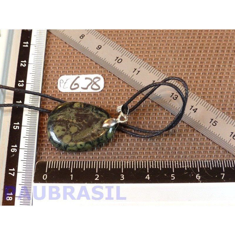 Pendentif Jaspe Kambaba Crocodile mini pierre plate 8gr