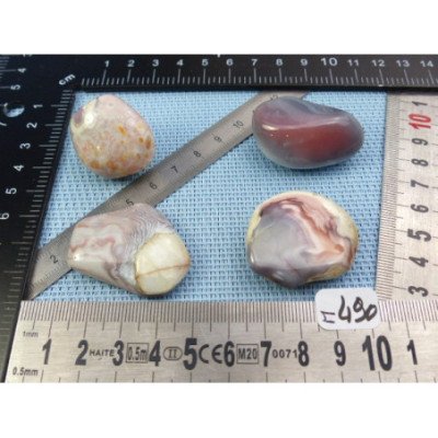 Agate Rose du Botswana Q Extra Lot de 4 Pierres Roulées 83g | Minéraux Paubrasil