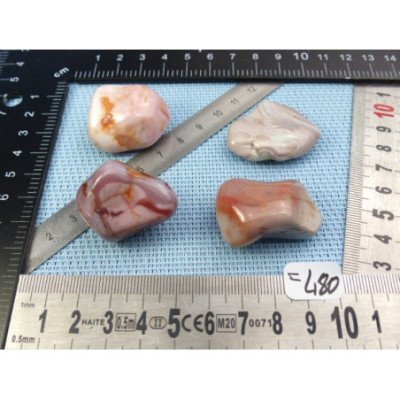 Agate Rose du Botswana Q Extra Lot de 4 Pierres Roulées 80gr | Minéraux Paubrasil