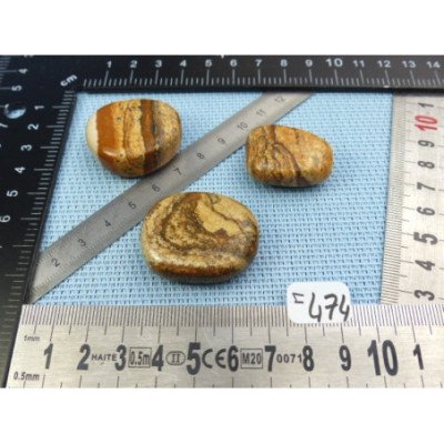 Jaspe Paysage Lot de 3 Pierres Plates 59gr50 | Minéraux Paubrasil