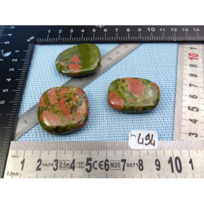 Unakite Lot de 3 Pierres Plates 65gr | Minéraux Paubrasil