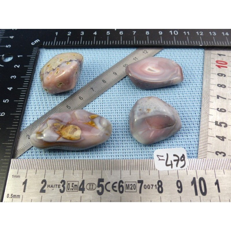 Agate Rose du Botswana Q Extra Lot de 4 Pierres Roulées 75g | Minéraux Paubrasil