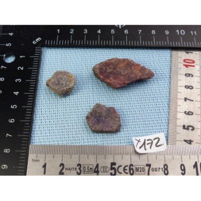 Rubis de Madagascar Lot de 3 Pierres Brutes 31g | Minéraux Paubrasil