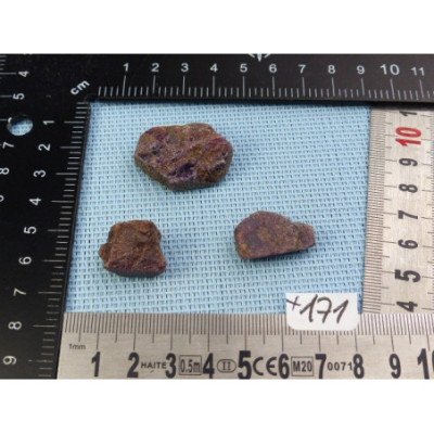 Rubis de Madagascar Lot de 3 Pierres Brutes 29g | Minéraux Paubrasil