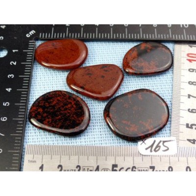 Obsidienne Acajou dite Mohagany Lot de 5 Pierres Plates Fine | Minéraux Paubrasil