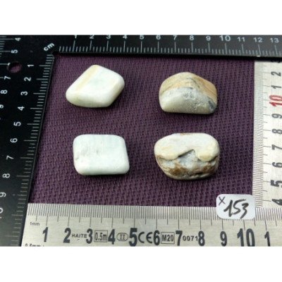 Aragonite Bleue du Pakistan Lot de 4 Pierres Semi Roulées 65 | Minéraux Paubrasil