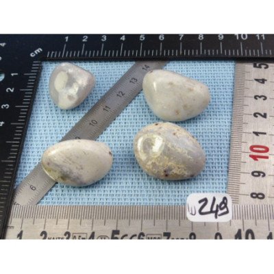 Mangano Calcedoine ou Mangan Chalcedony Lot de 4 Pierres Rou | Minéraux Paubrasil