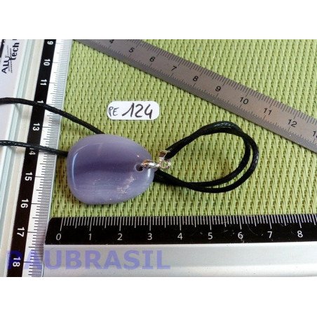 Pendentif Fluorite mauve de France mini pierre plate 13gr .