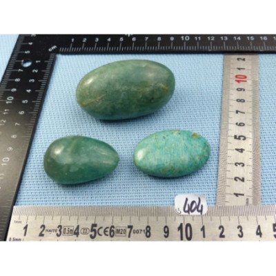 Amazonite Lot de 3 Galets Polis 169g | Minéraux Paubrasil