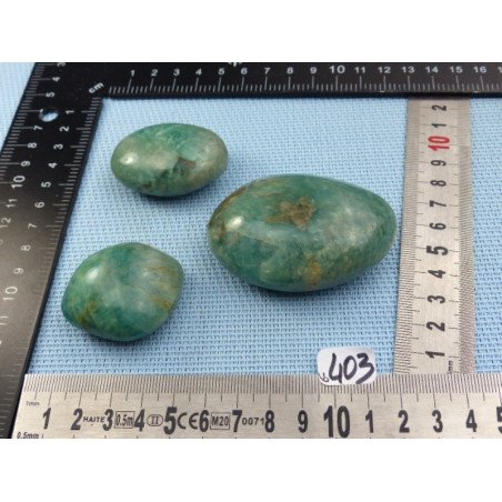 Amazonite Lot de 3 Galets Polis 181g | Minéraux Paubrasil