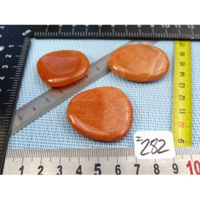 Aventurine Orange Lot de 3 Pierres Plates 47gr | Minéraux Paubrasil
