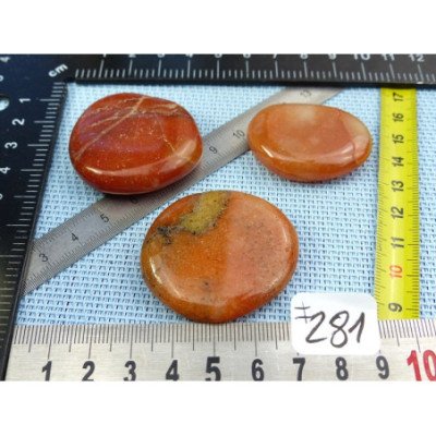 Aventurine Orange Lot de 3 Pierres Plates 71gr | Minéraux Paubrasil