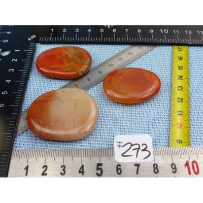 Aventurine Orange Lot de 3 Pierres Plates 52gr | Minéraux Paubrasil