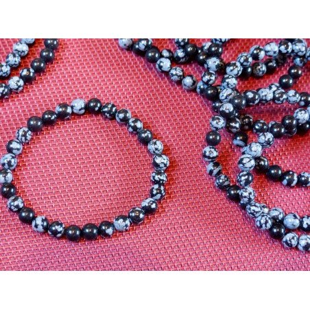 Bracelet Jaspe Dalmatien Lamparcien Q Extra en perles de 6mm