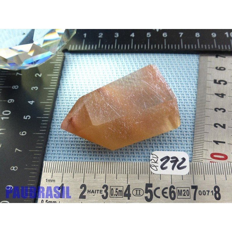 Pointe Quartz à inclusions de rutile Q Extra Minas Gerais Brésil 79gr5