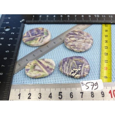 Charoite de Chine Lot de 4 Pierres Plates Fines 37g | Minéraux Paubrasil