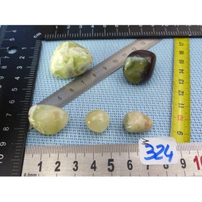 Jade Jaune d'Australie - Prehnite Jaune Lot de 5 Pierres Rou | Minéraux Paubrasil