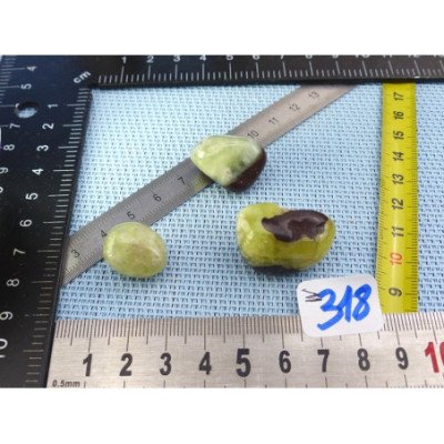Jade Jaune d'Australie - Prehnite Jaune Lot de 3 Pierres Rou | Minéraux Paubrasil