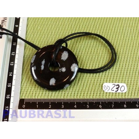 Pi Donut Obsidienne Flocon de Neige 4cm