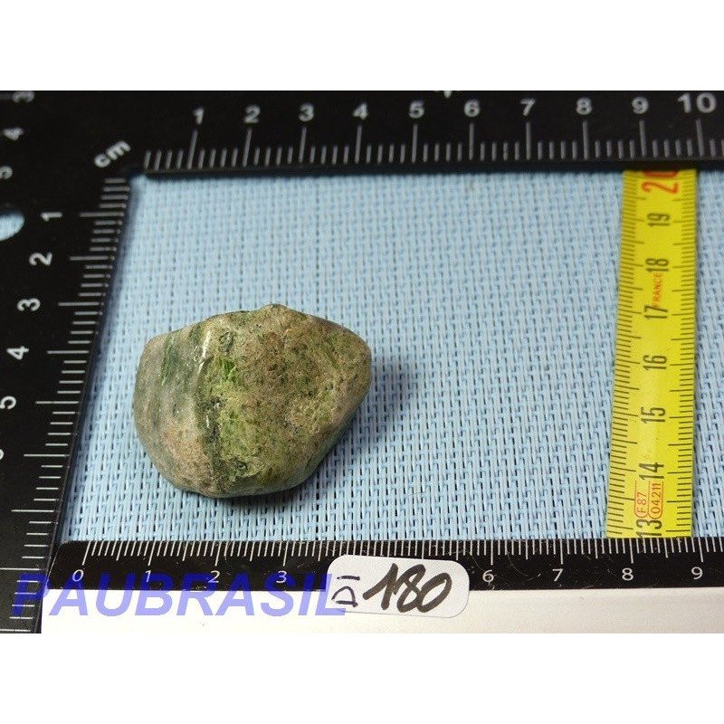 Diopside - Chrome diopside et quartz en pierre semi roulée 30g