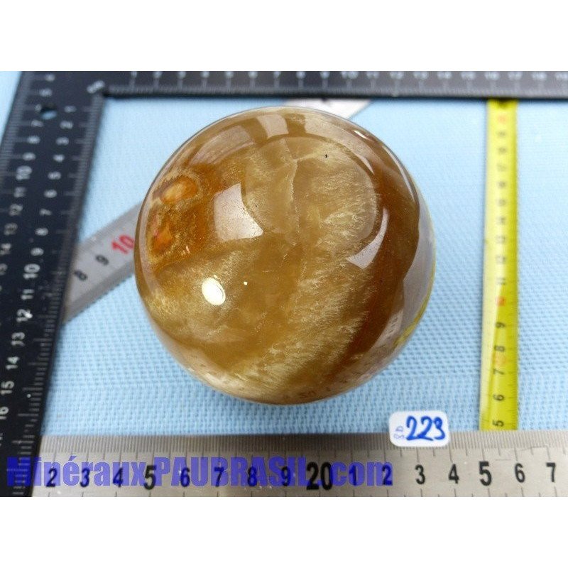 Sphère en Aragonite Zonée  943gr 87mm diamètre