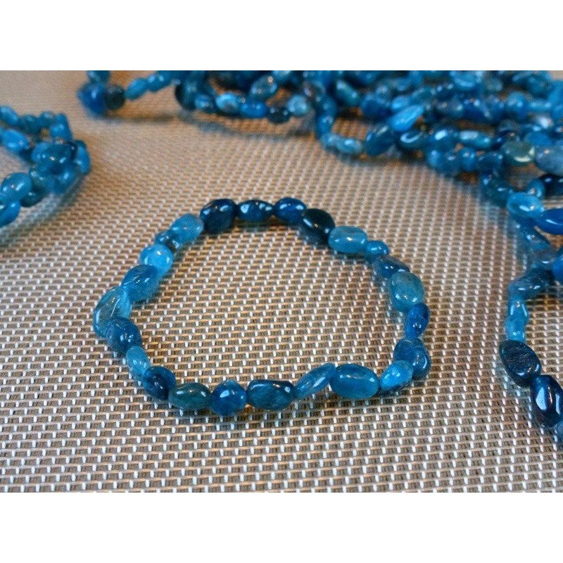Bracelet Chrysocolle en mini pierres roulées - grains Q Extra