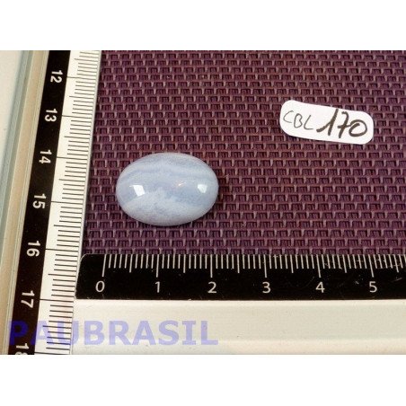 Cabochon Calcedoine Bleue Rubanée - Agate Blue Lace Q Extra 3gr50