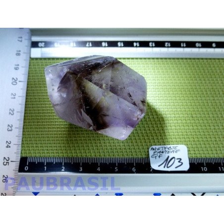Pointe polie d Amethyste fantome 123g Q Extra Brésil