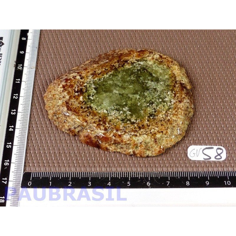 Grenat vert grossulaire du Mali en tranche polie Q Extra 101g